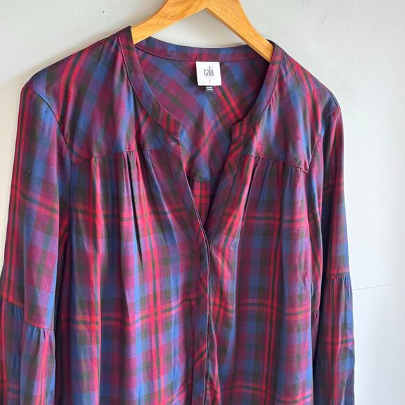 CAbi Caroling Plaid Button Down Shirt - size Large - Picture 4 of 7
